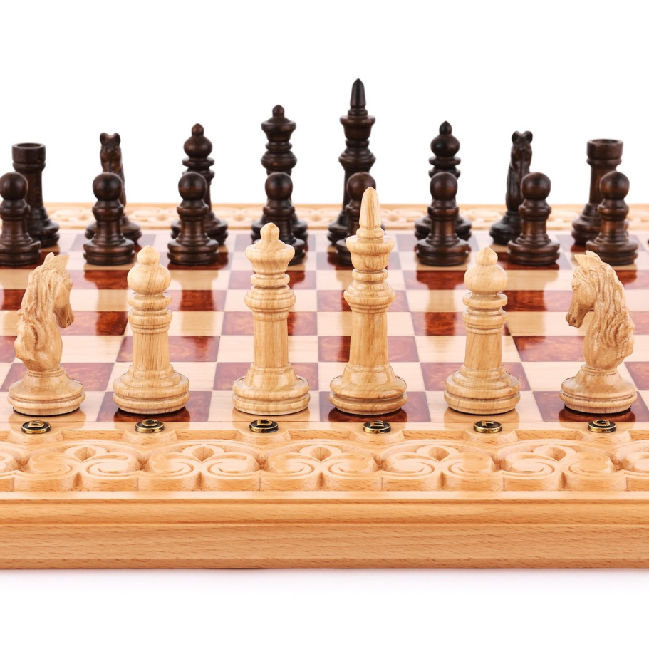 Шахматы + нарды резные "Гелиодор" большие, 60 купить в Краснодаре