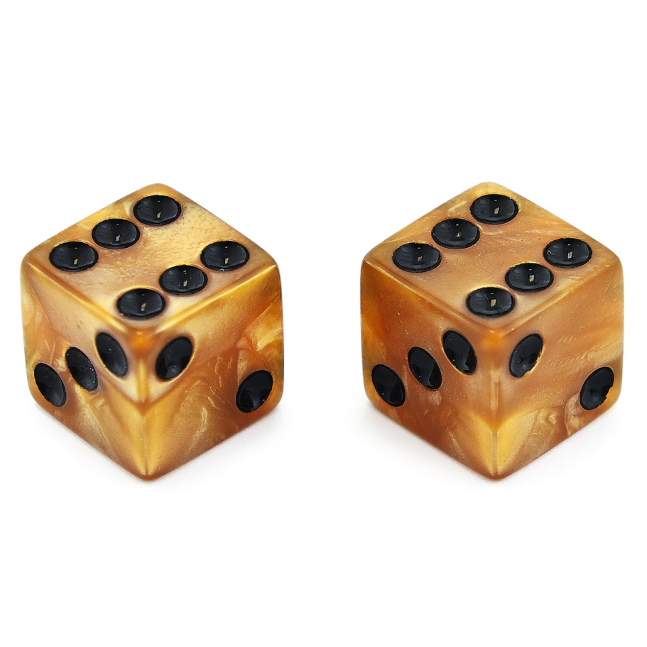 Кости игральные "Лазурь" акрил, желтый, 15 мм (2 шт.) Кости игральные "Лазурь" акрил, желтый, 15 мм (2 шт.)