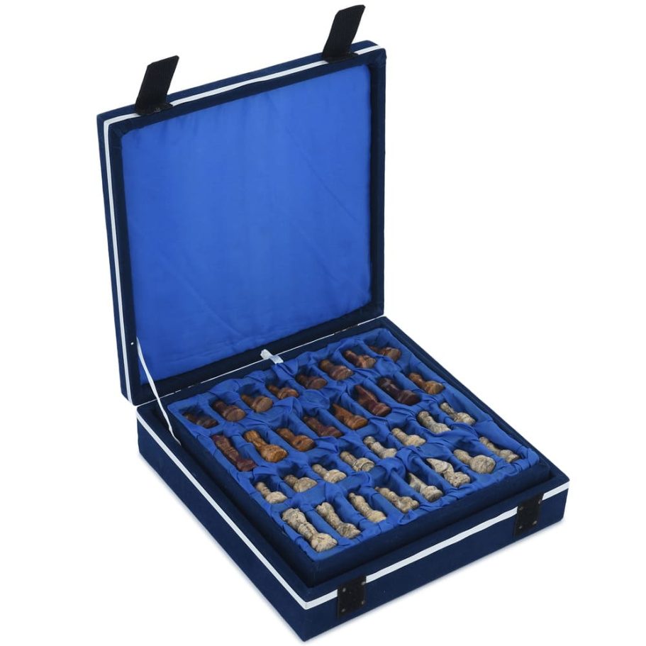 Шахматы из камня "Сицилия" яшма и ракушечник 20 купить в Краснодаре