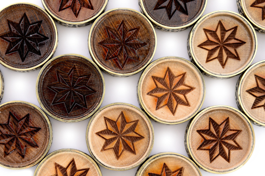 Набор фишек для нард "Звезда" с бронзой, 29 мм, Harutyunyan купить в Краснодаре