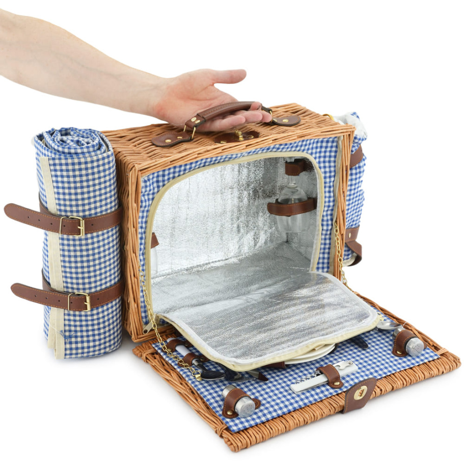 Корзина для пикника "Кассандра" (на 2 персоны) с пледом купить в Краснодаре