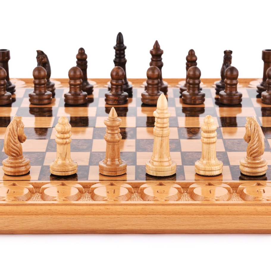 Шахматы + нарды резные "Умбра" 50 купить в Краснодаре
