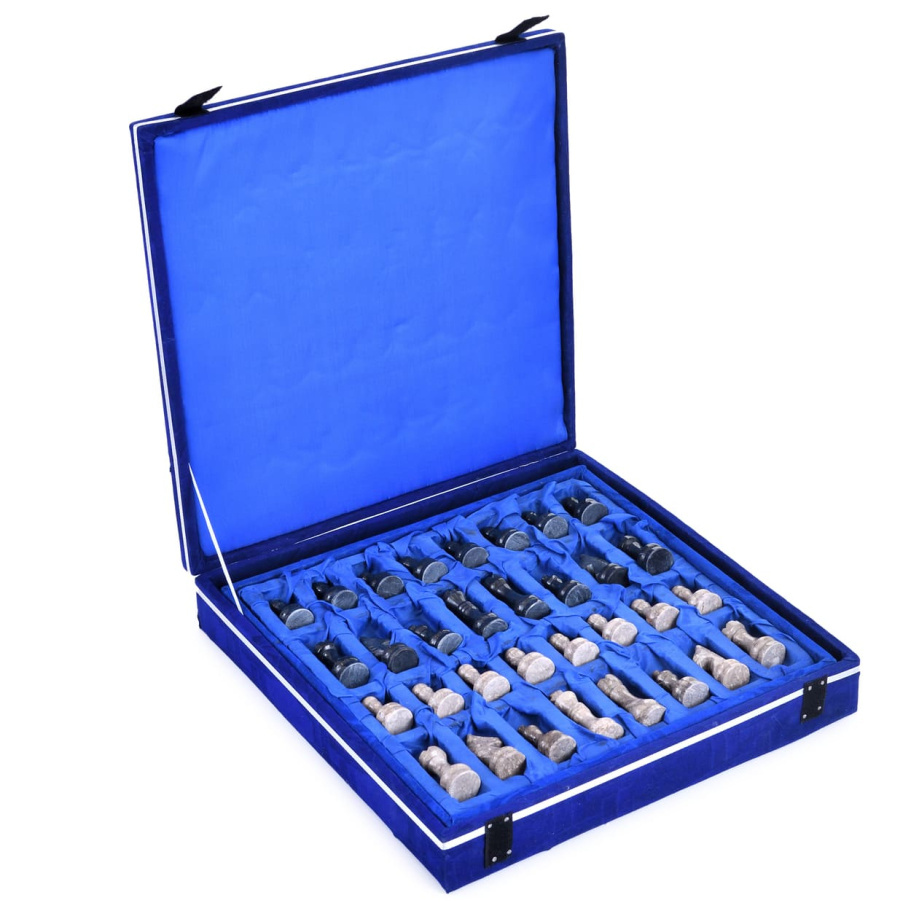 Шахматы из камня "Карфаген" серый и черный мрамор 40 купить в Краснодаре