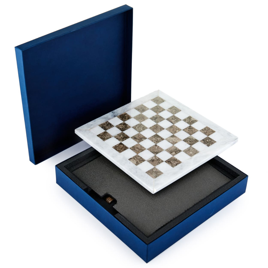 Шахматы из камня "Артер Карфаген" серый мрамор 40 купить в Краснодаре