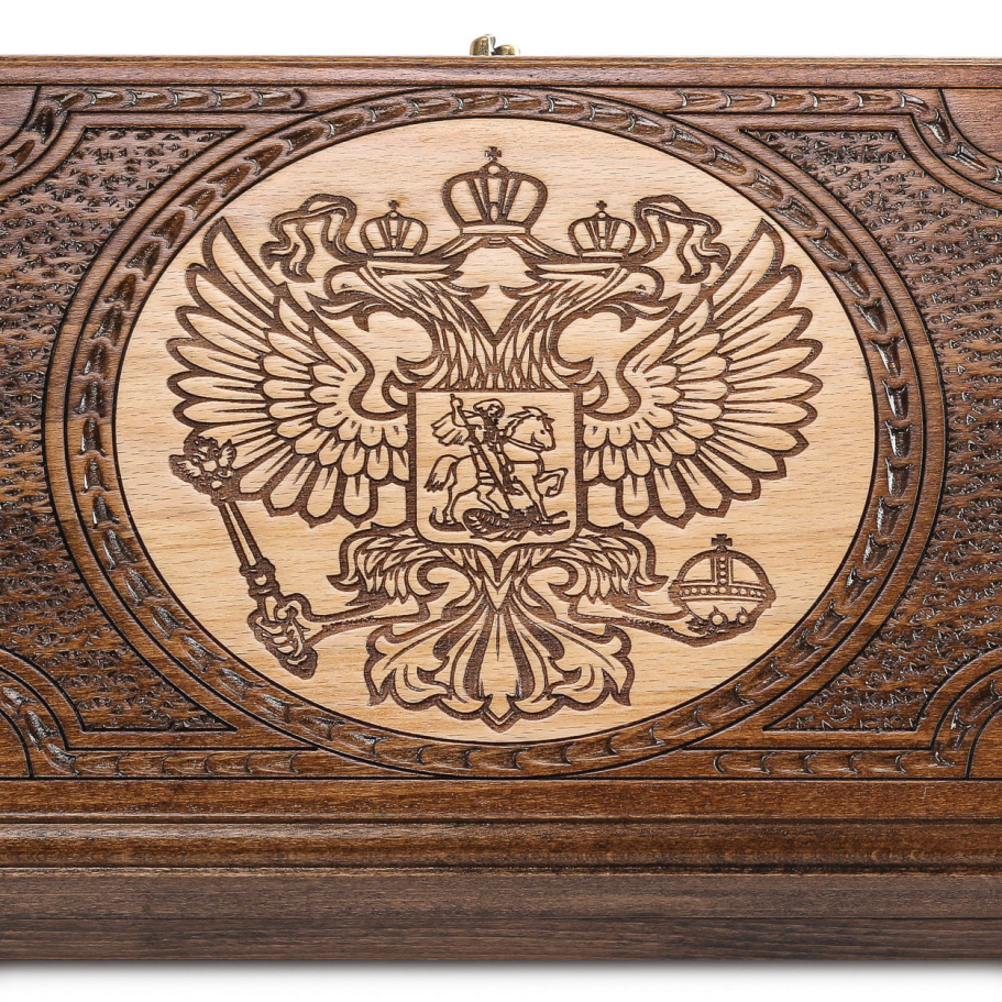 Нарды резные Рэкто "Герб России" малые 40, Harutyunyan купить в Краснодаре
