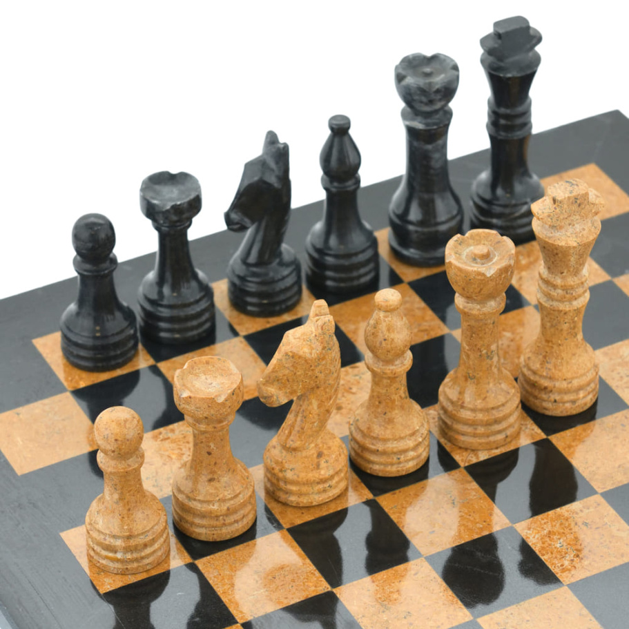 Шахматы из камня "Илион" мрамор и ракушечник 40 купить в Краснодаре