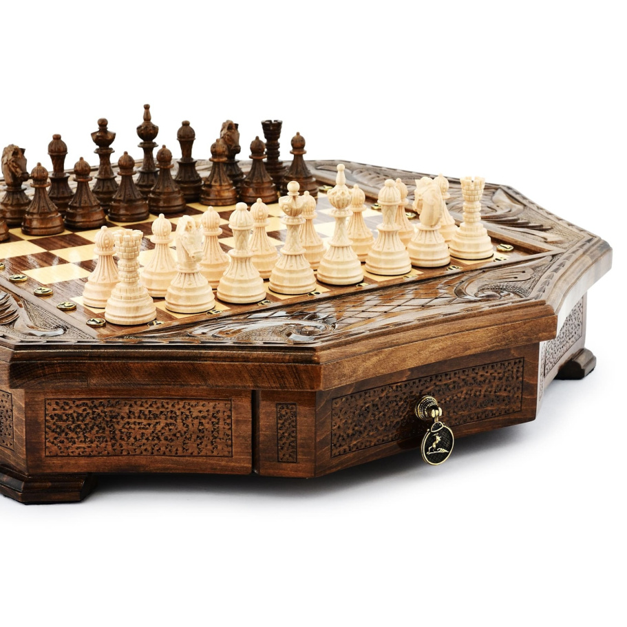 Шахматы резные в ларце "Эндшпиль" 50, Harutyunyan купить в Краснодаре