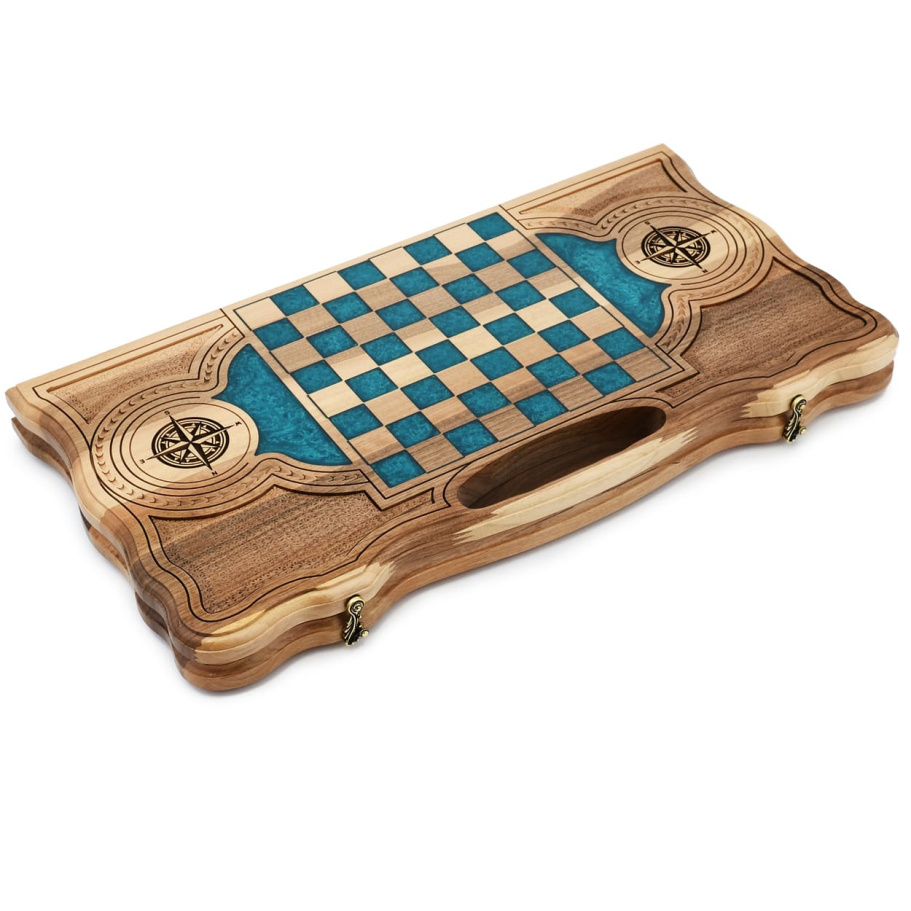 Нарды резные "Посейдон" большие, 60 купить в Краснодаре