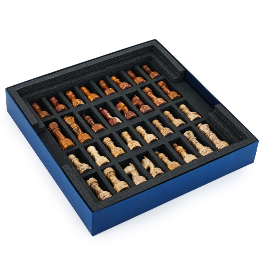 Шахматы из камня "Карфаген" яшма и ракушечник 30 купить в Краснодаре