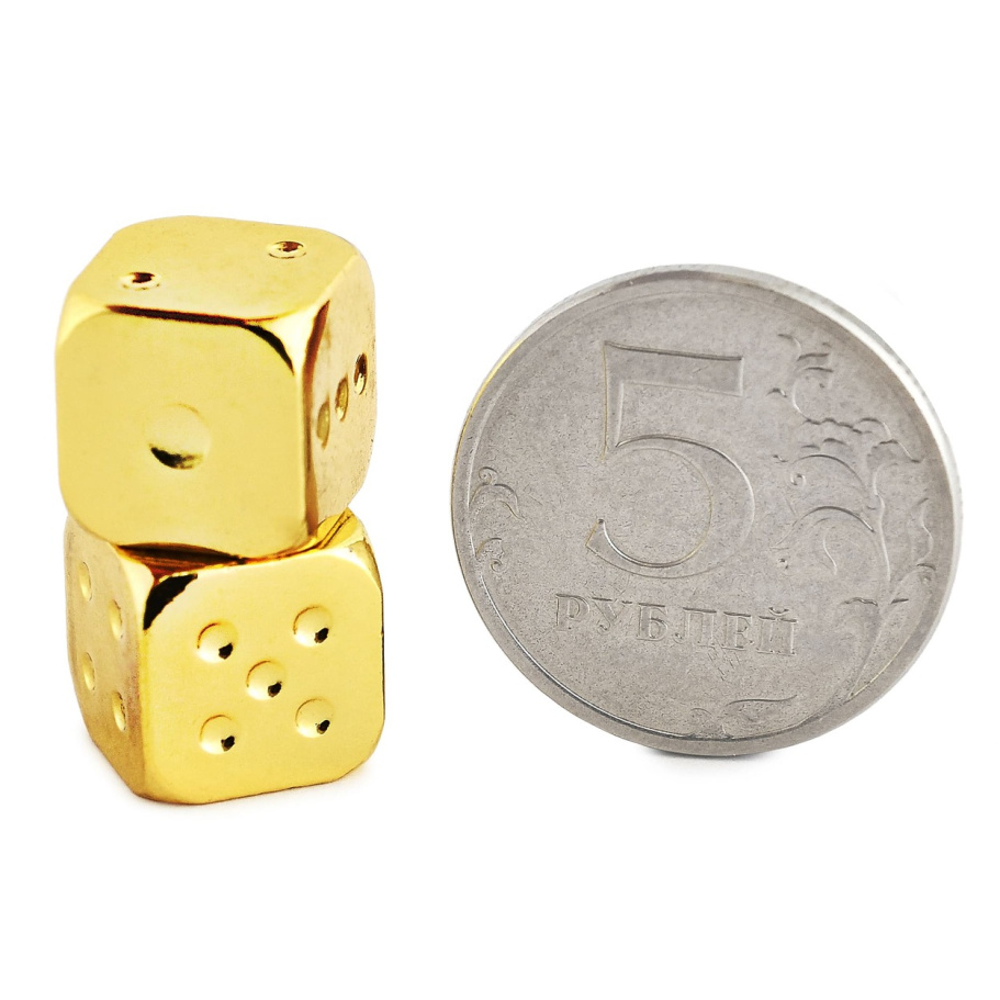 Кости игральные "Премиум" металл, золотой, 12 мм (2 шт.) купить в Краснодаре Кости игральные "Премиум" металл, золотой, 12 мм (2 шт.) купить в Краснодаре