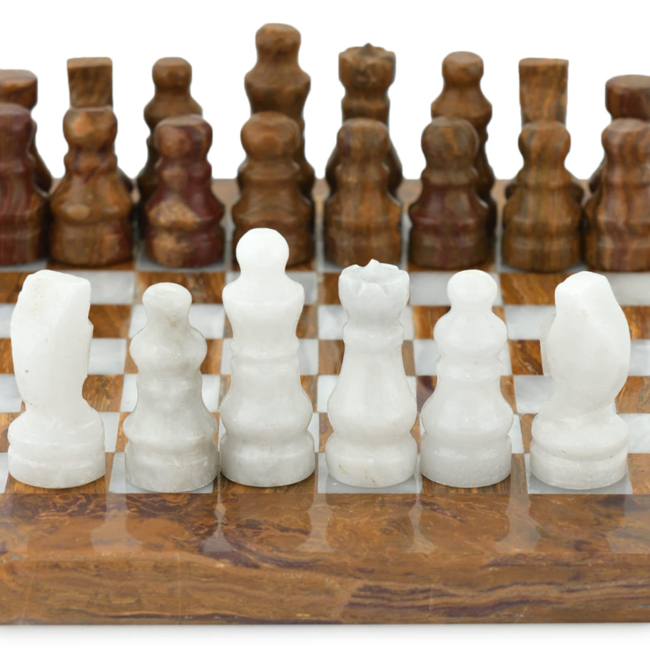 Шахматы из камня "Кирена" мрамор и яшма 20 купить в Краснодаре