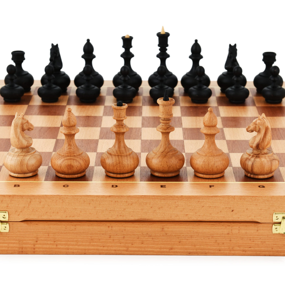 Шахматы в ларце "Блицор" бук, WoodGames купить в Краснодаре