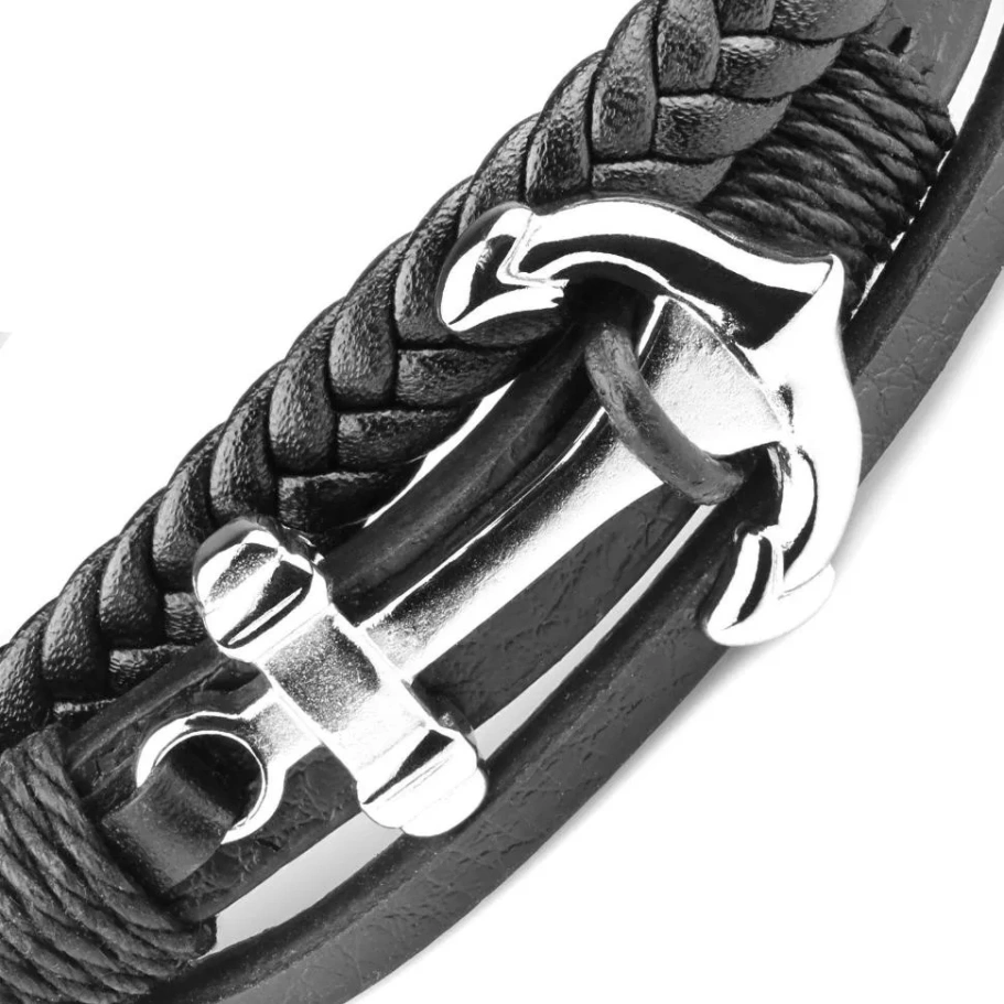 Браслет Рико кожаный, 19 см купить в Краснодара