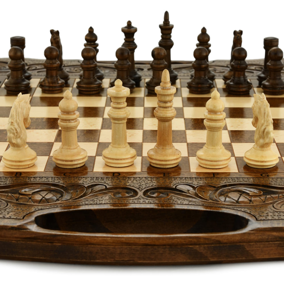 Шахматы + нарды резные "Королевские" 60, Harutyunyan купить в Краснодаре