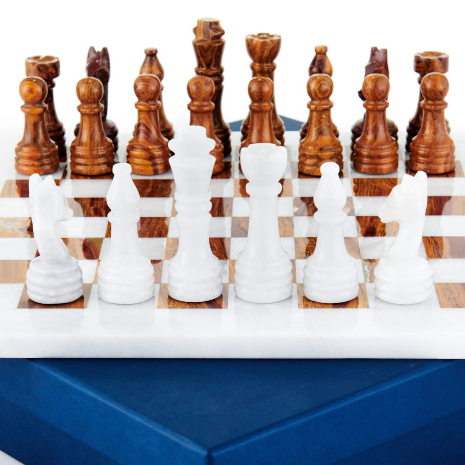 Шахматы каменные "Карфаген" мрамор и яшма 30 купить в Краснодаре