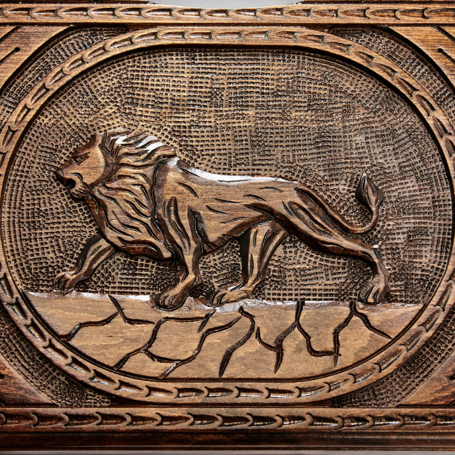 Нарды резные "Лев" Средние 50, Harutyunyan купить в Краснодаре