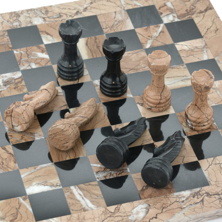 Шахматы из камня "Византия" розовый мрамор 30 купить в Краснодаре