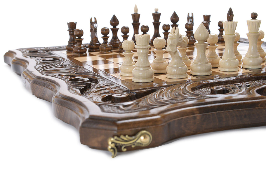 Шахматы + нарды резные "Фетис"  40, Harutyunyan купить в Краснодаре