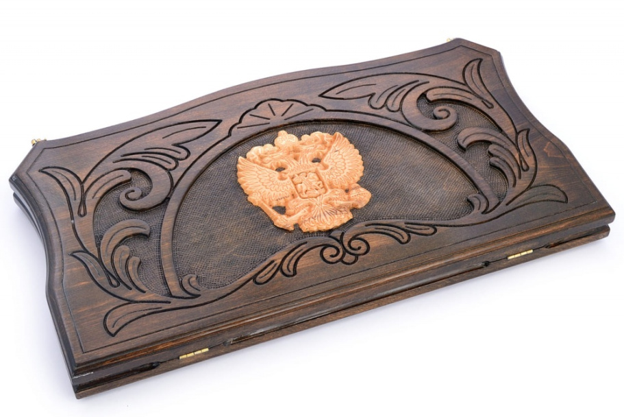 Нарды резные "Герб России" большие 60, Osipov