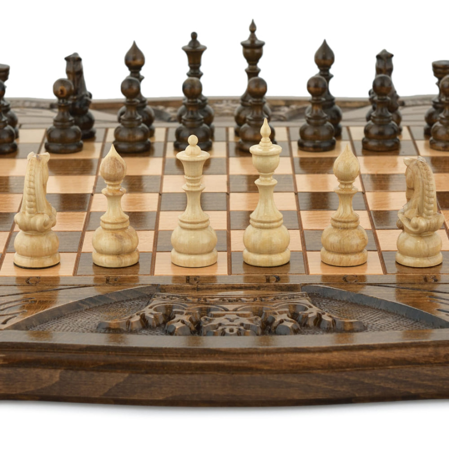 Шахматы + нарды резные "Корона" 50, Harutyunyan купить в Краснодаре