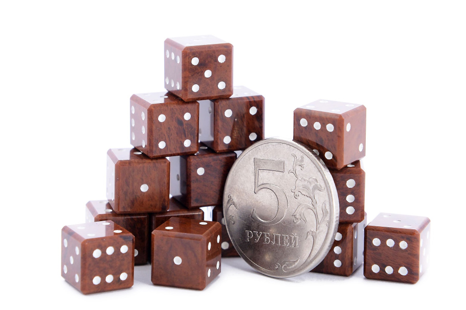 Кости игральные из коричневого обсидиана, 10 мм (2 шт), Harutyunyan купить в Краснодаре