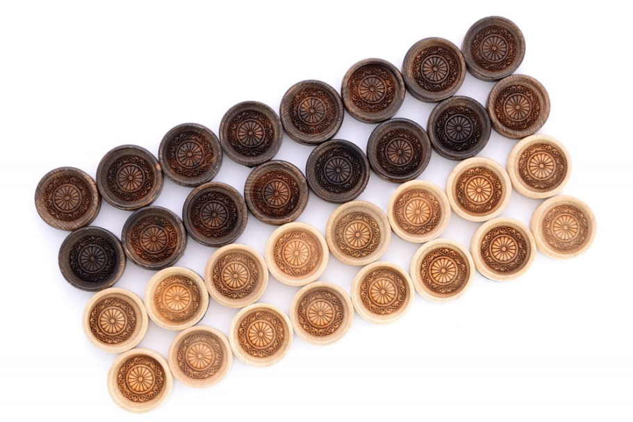 Фишки для нард и шашек "Орнамент" 29 мм, Harutyunyan Фишки для нард и шашек "Орнамент" 29 мм, Harutyunyan