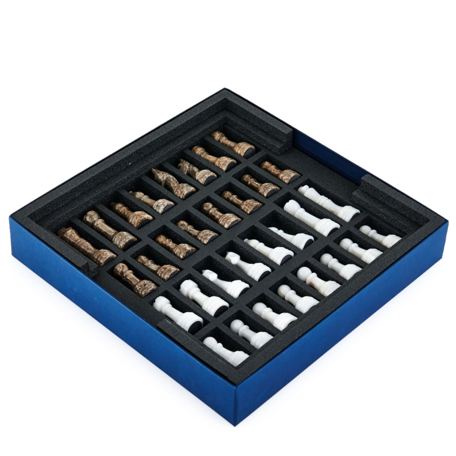 Шахматы из камня "Карфаген" серый мрамор 30 купить в Краснодаре