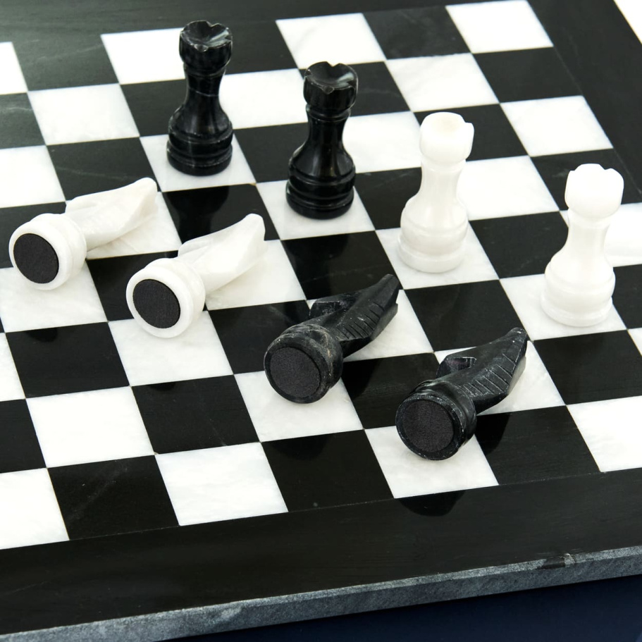 Шахматы каменные "Карфаген" мрамор 40 купить в Краснодаре