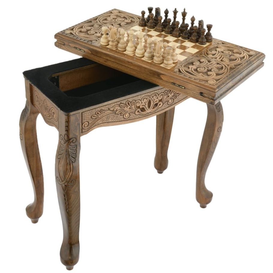 Стол ломберный Шахматы + Нарды резные "Эспада" 60, Harutyunyan купить в Краснодаре