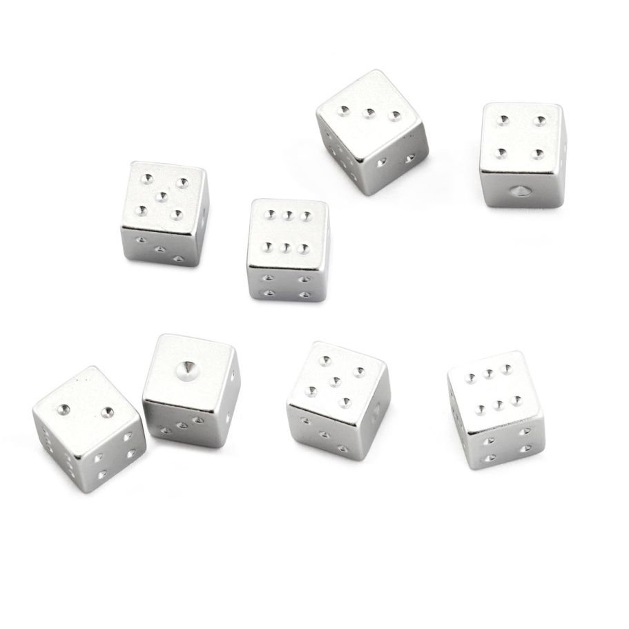Кости игральные "Премиум" металл, серебристый, 15 мм (2 шт.) купить в Краснодаре Кости игральные "Премиум" металл, серебристый, 15 мм (2 шт.) купить в Краснодаре