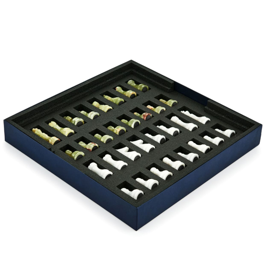 Шахматы каменные "Карфаген" мрамор и оникс 40 купить в Краснодаре