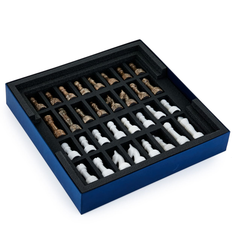 Шахматы из камня "Артер Карфаген" серый мрамор 40 купить в Краснодаре