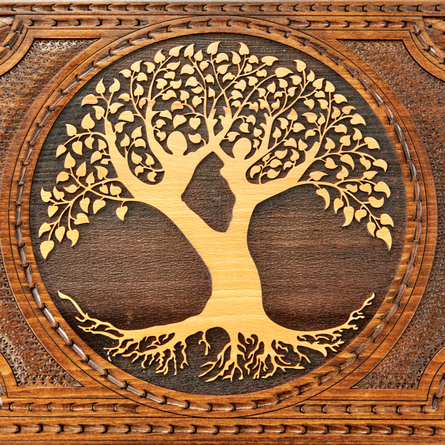 Стол ломберный Шахматы резные "Древо вечности" 60 купить в Краснодаре