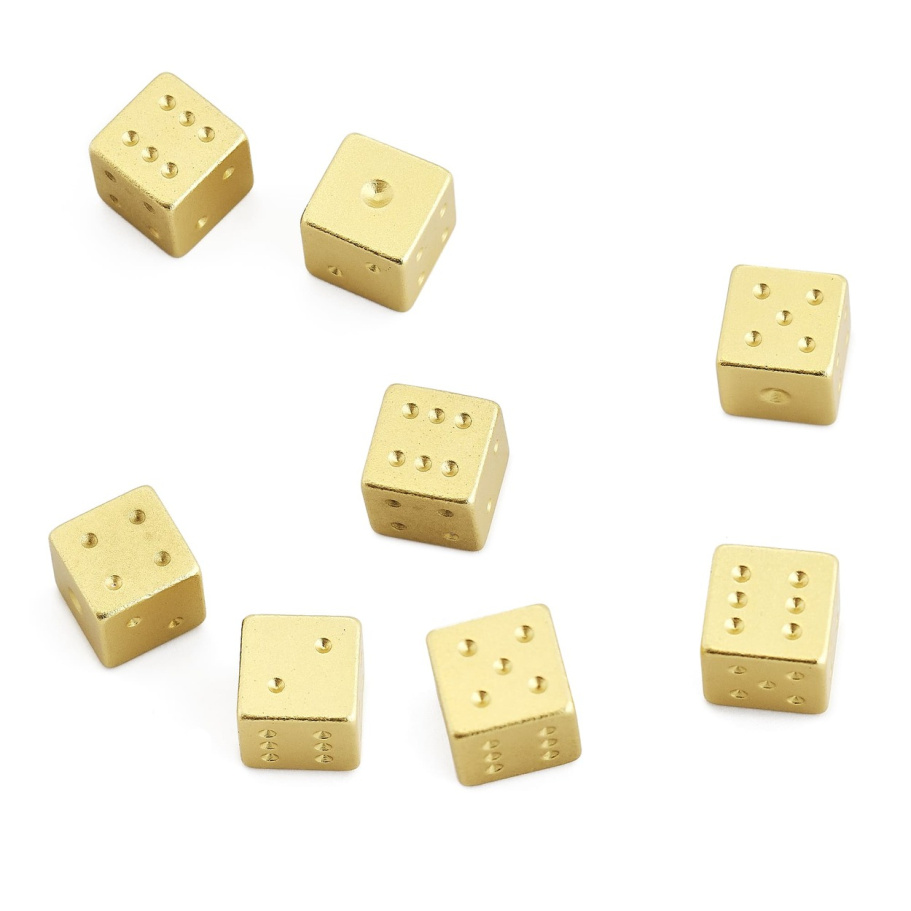 Кости игральные "Премиум" металл, золотой, 15 мм (2 шт.) купить в Краснодаре Кости игральные "Премиум" металл, золотой, 15 мм (2 шт.) купить в Краснодаре