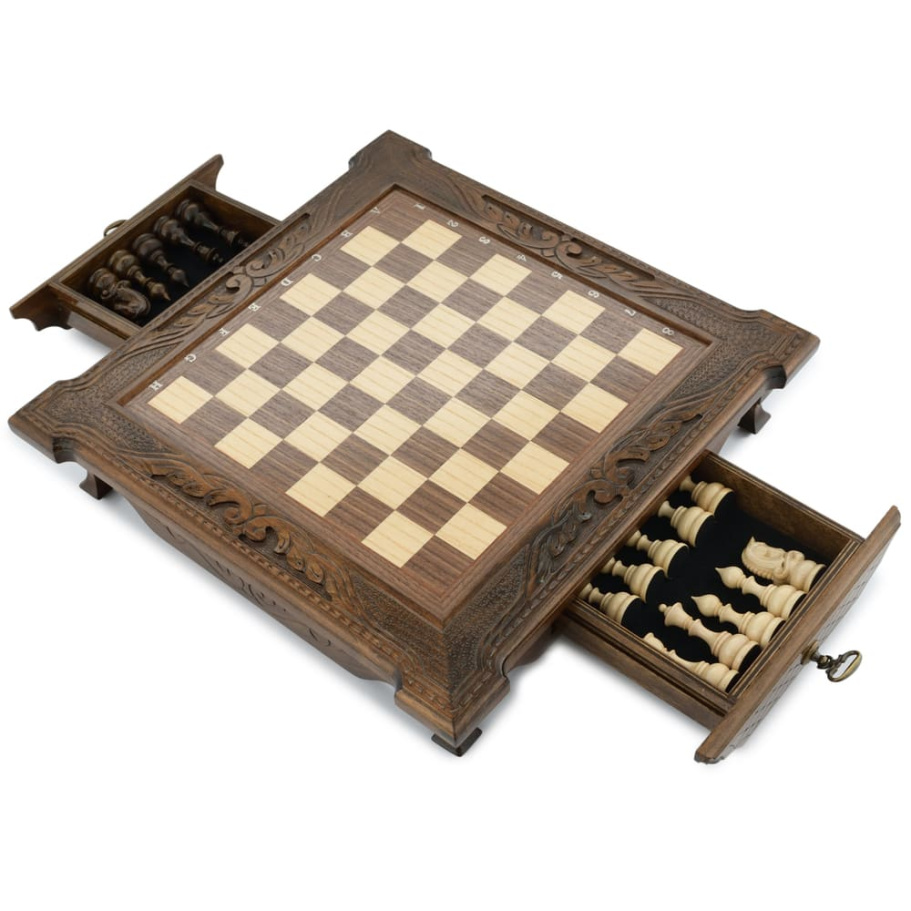 Шахматы резные в ларце с ящиками "Simba" 40, Harutyunyan купить в Краснодаре