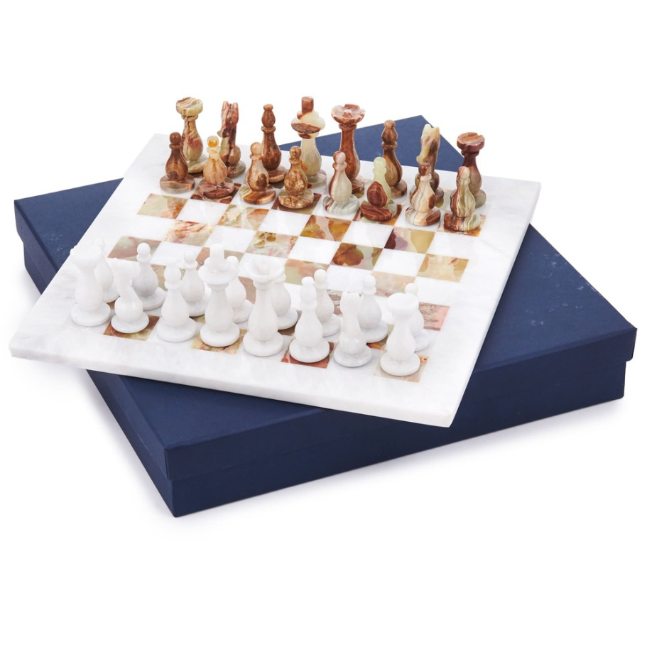 Шахматы каменные "Артер Грация" мрамор и оникс 30