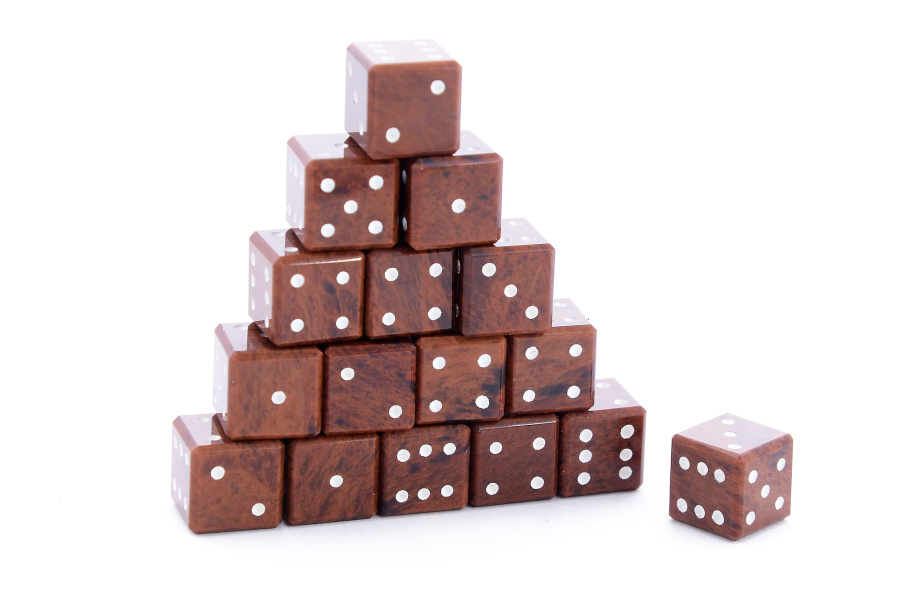 Кости игральные из коричневого обсидиана, 10 мм (2 шт), Harutyunyan купить в Краснодаре