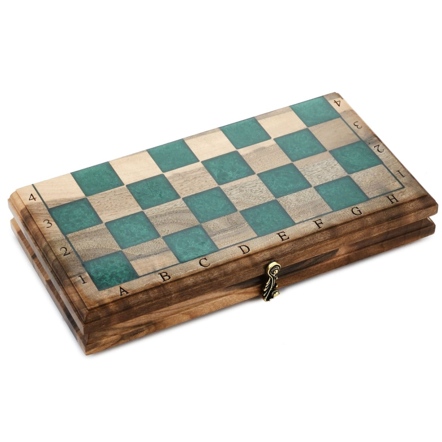 Шахматы + нарды резные "Нефрит" 30 купить в Краснодаре