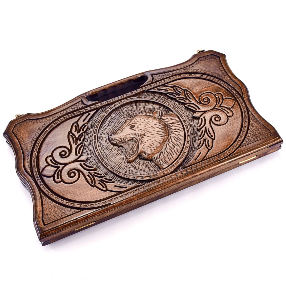 Нарды резные "Оскал Медведя" средние 50, Harutyunyan