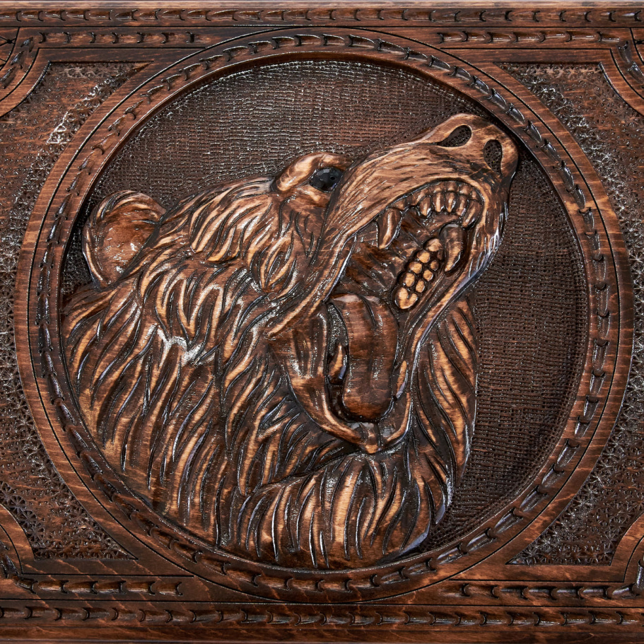 Нарды резные "Ярый медведь" большие 60, Harutyunyan купить в Краснодаре