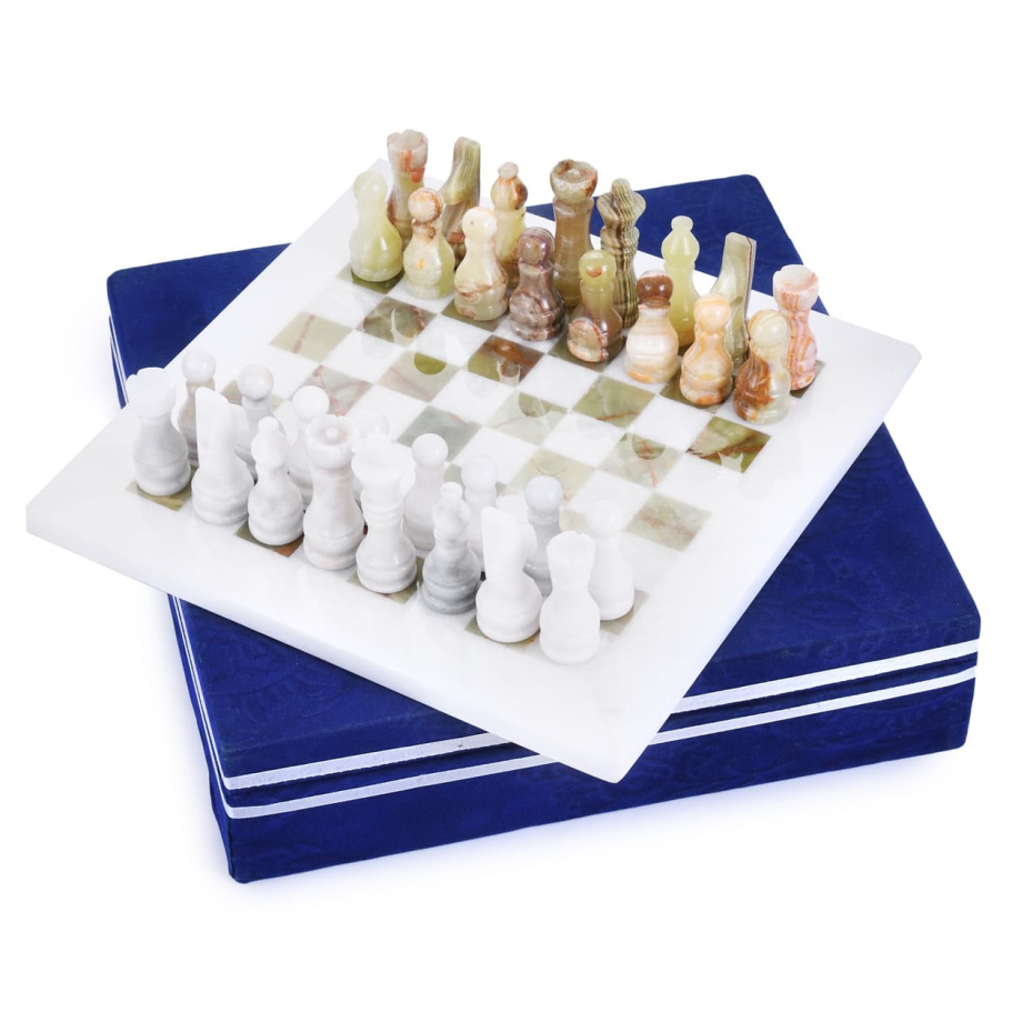 Шахматы из камня "Атлантида" мрамор и оникс 25