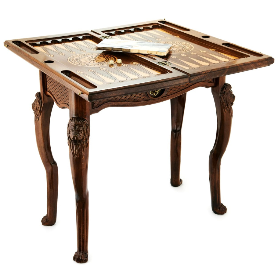 Стол ломберный Нарды резные "Львиный вожак" 60 купить в Краснодаре