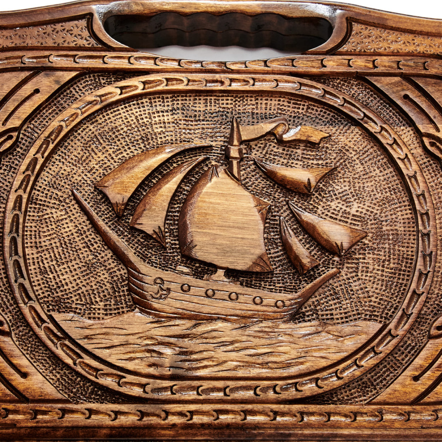 Нарды резные "Парусник" средние 50, Harutyunyan купить в Краснодаре