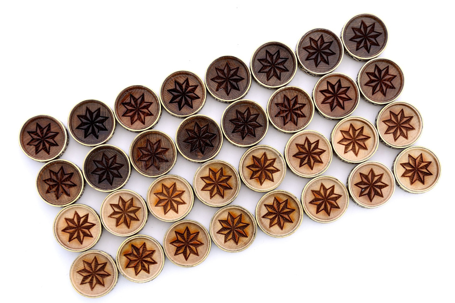 Набор фишек для нард "Звезда" с бронзой, 29 мм, Harutyunyan купить в Краснодаре