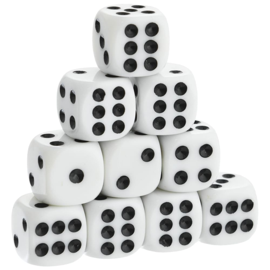 Кости игральные "Стандарт" пластик, белые, 15 мм (2 шт.) купить в Краснодаре