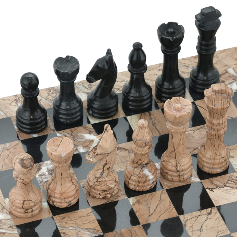 Шахматы из камня "Византия" розовый мрамор 30 купить в Краснодаре