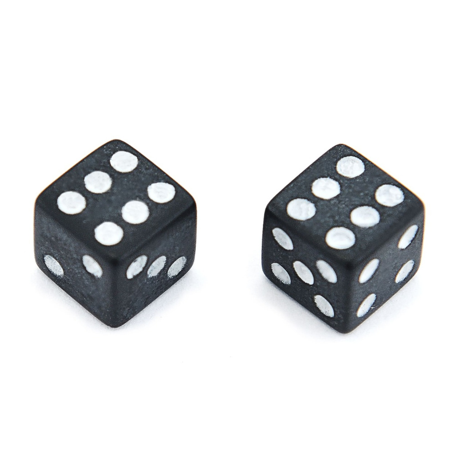 Кости игральные "Классика" пластик, черные, 7 мм (2 шт.) Кости игральные "Классика" пластик, черные, 7 мм (2 шт.)