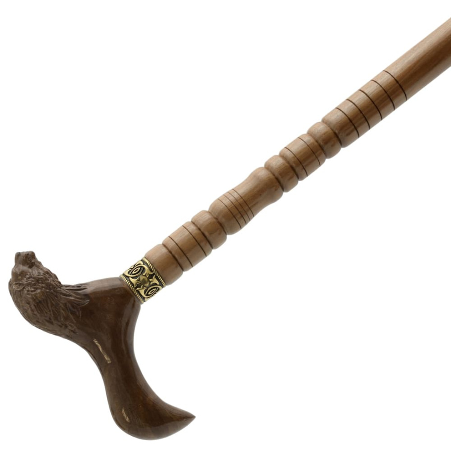 Трость резная опорная Лев, орех купить в Краснодаре