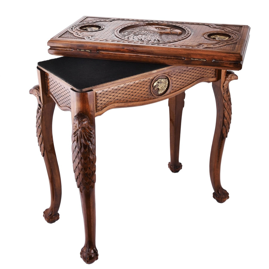 Стол ломберный Шахматы резные "Небесный охотник" 60 купить в Краснодаре