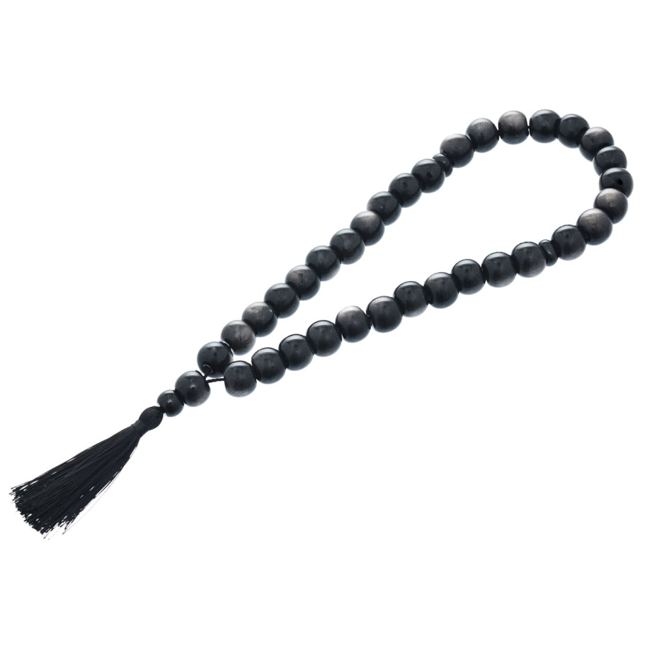 Четки с бусинами "Квестор" черный камень с лунным оттенком, Давыдов С.